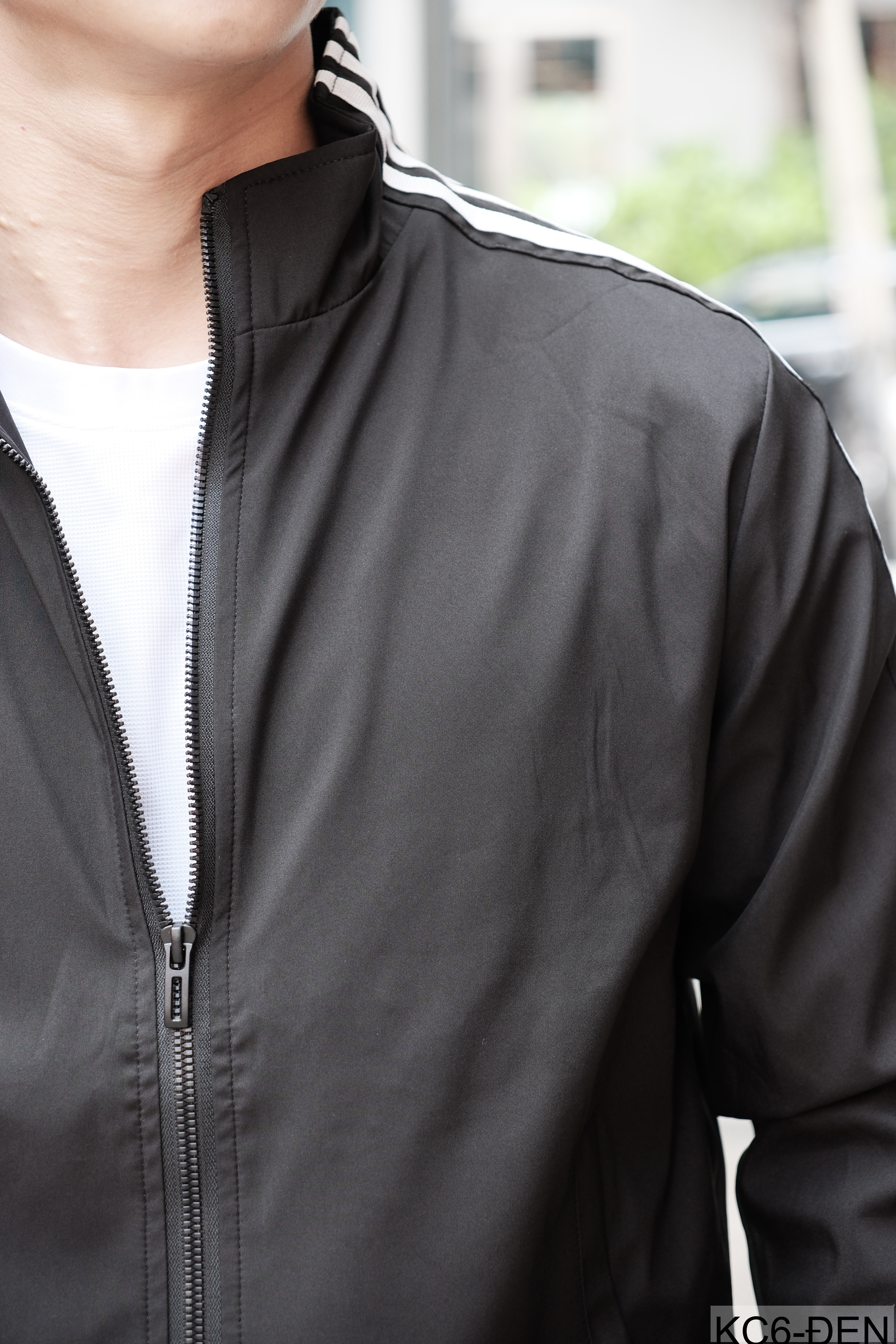 KC6 - Áo khoác nam thể thao cổ đứng tay dài chống mài mòn, thoáng khí, 3 màu trắng xanh lá đen_thumbnail_29