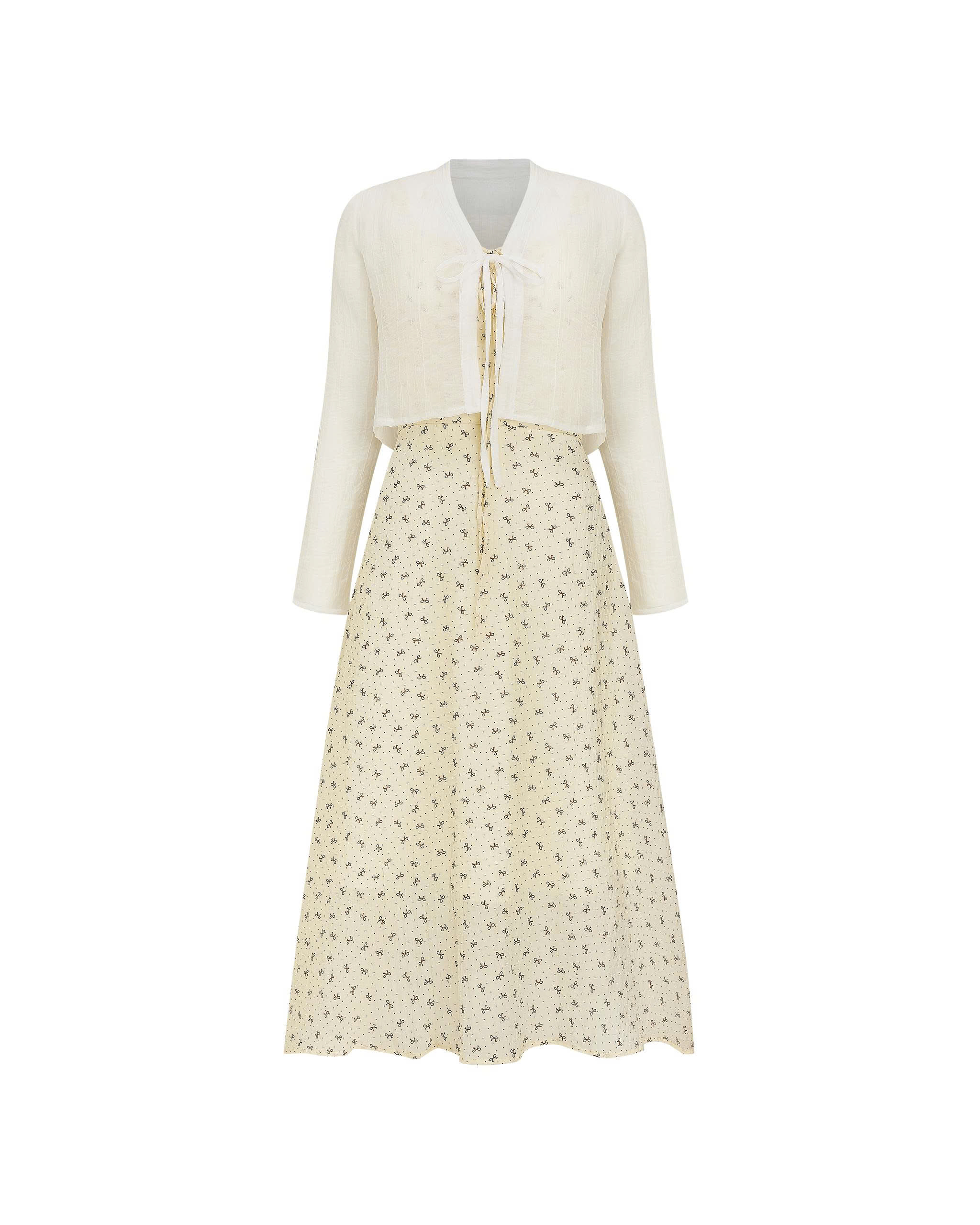 BIGSIZE NỮ - Sét đầm dây kèm áo khoác dành cho nàng béo V-SET014