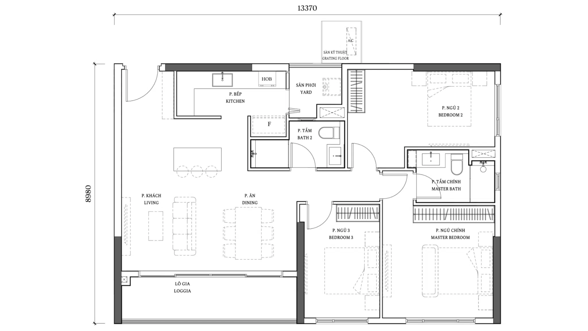 Orchard-Grand-Mat-bang-can-ho-3PN-dien-hinh
