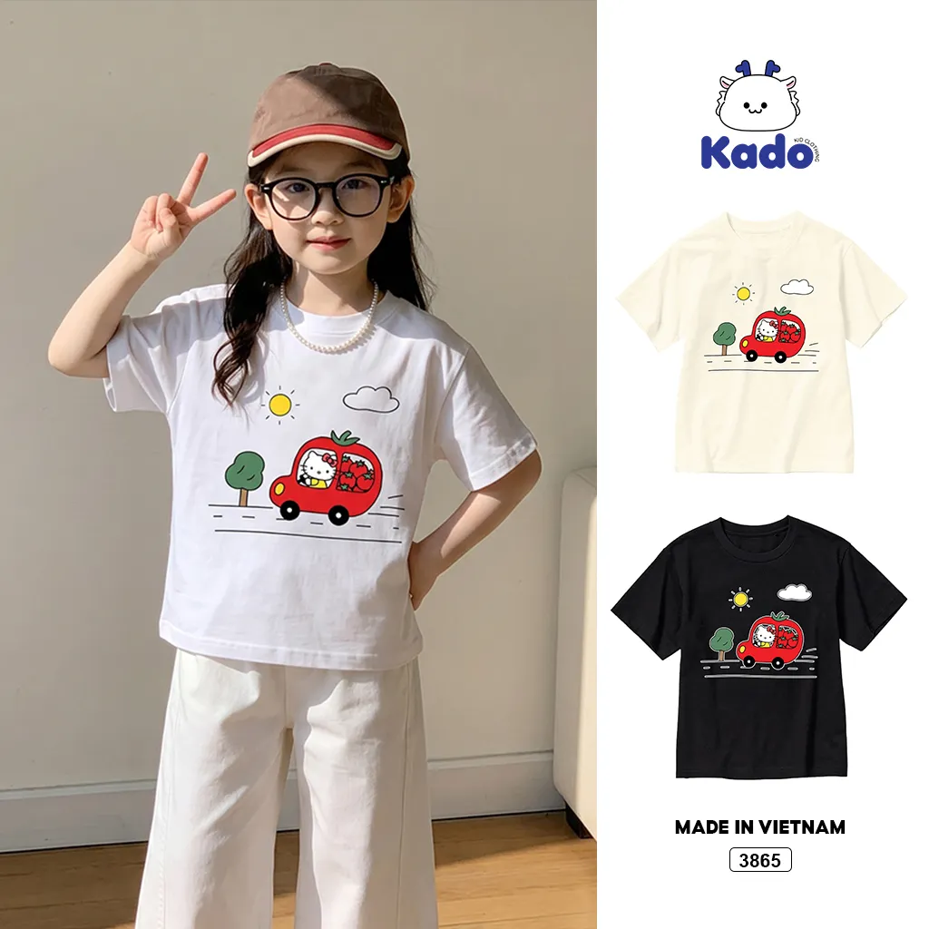 Áo thun bé gái form rộng Kittie Tomato Kado 3865