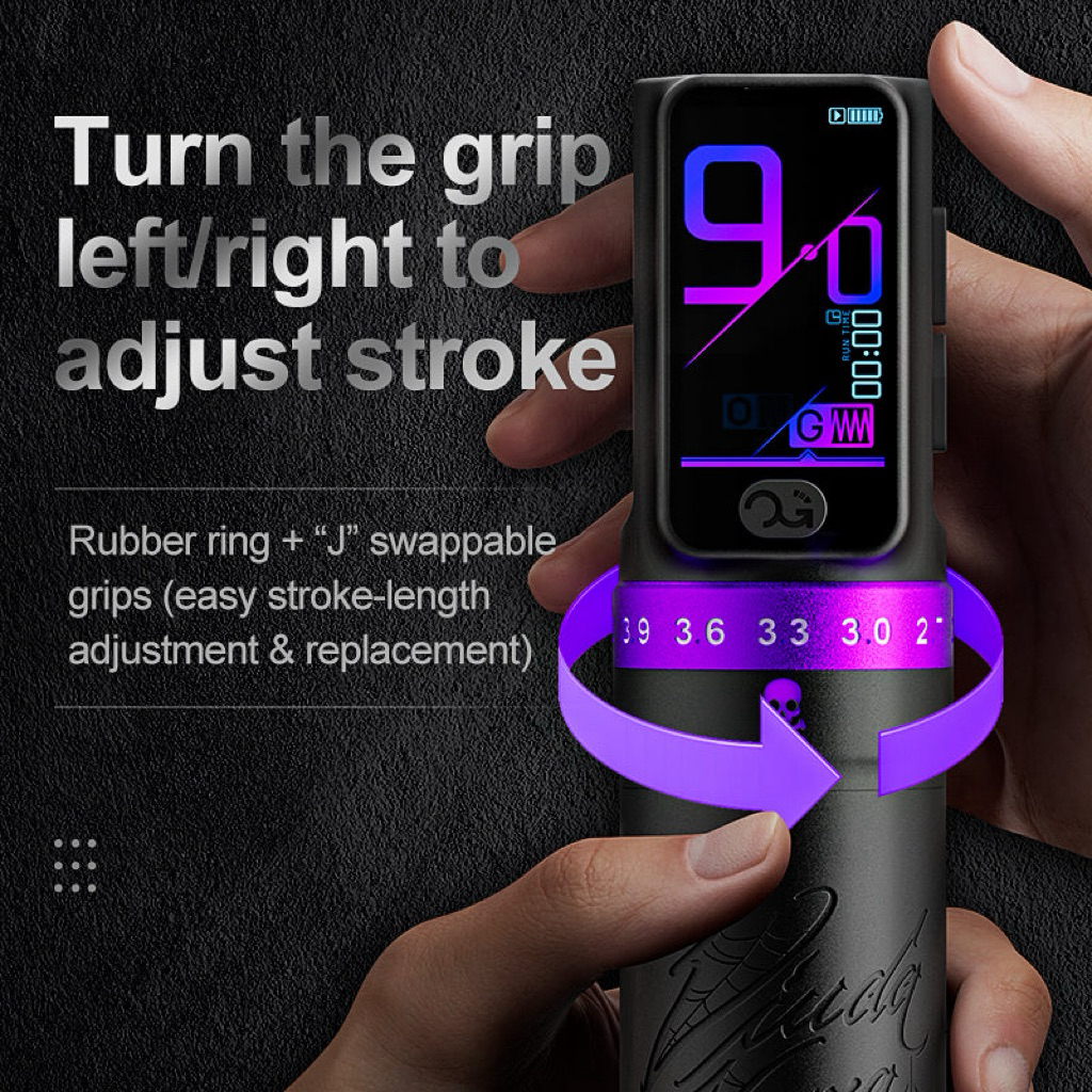 Black Widow Adjustable Stroke Wireless Tattoo Pen - Đập Hộp 🗃️ - Bảo hành 12 tháng_thumbnail_6