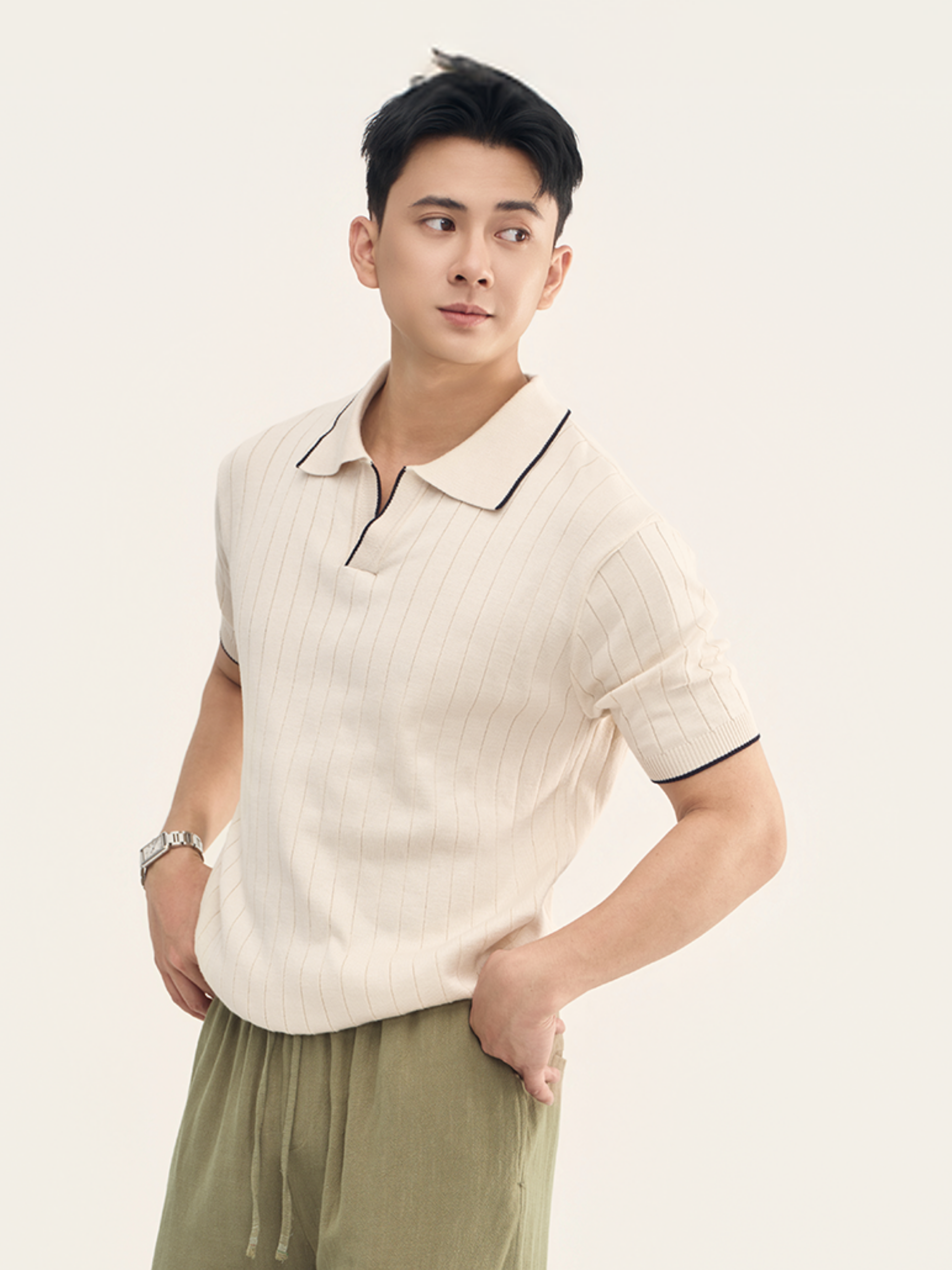 Áo Polo Dệt Kim Pace Sợi Viscose Form Regular_thumbnail_3