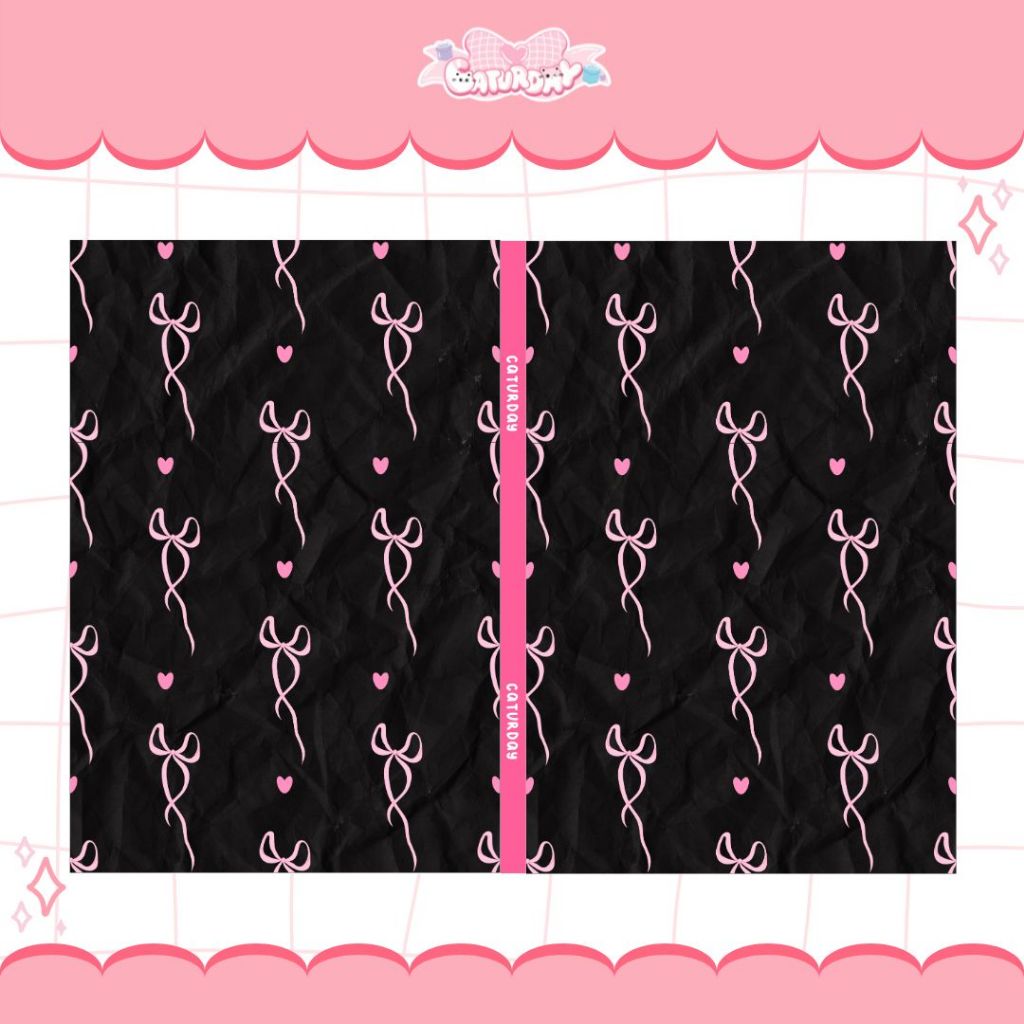 Giấy Bao Tập NƠ HỒNG, Bao Vở, Bao Sách Hoạ Tiết , Ribbon Coquette, Y2K | Caturday_thumbnail_4