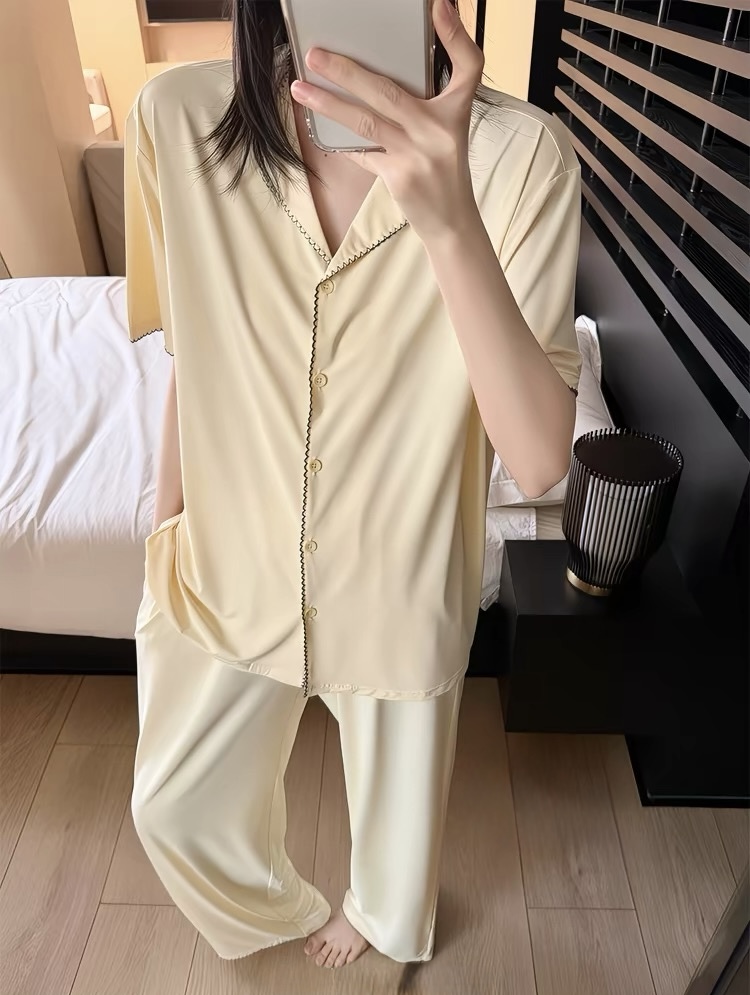 Bộ pizama trơn quần dài Songfei