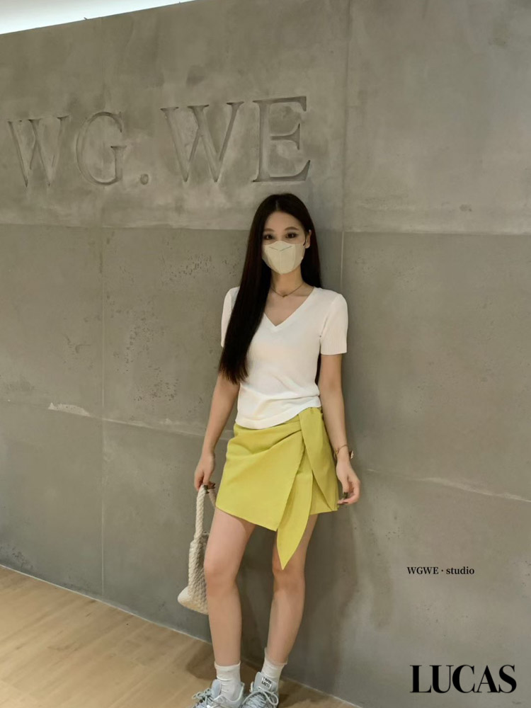 Chân váy dáng A ngắn vạt chéo xếp ly buộc vạt 1 bên_thumbnail_8