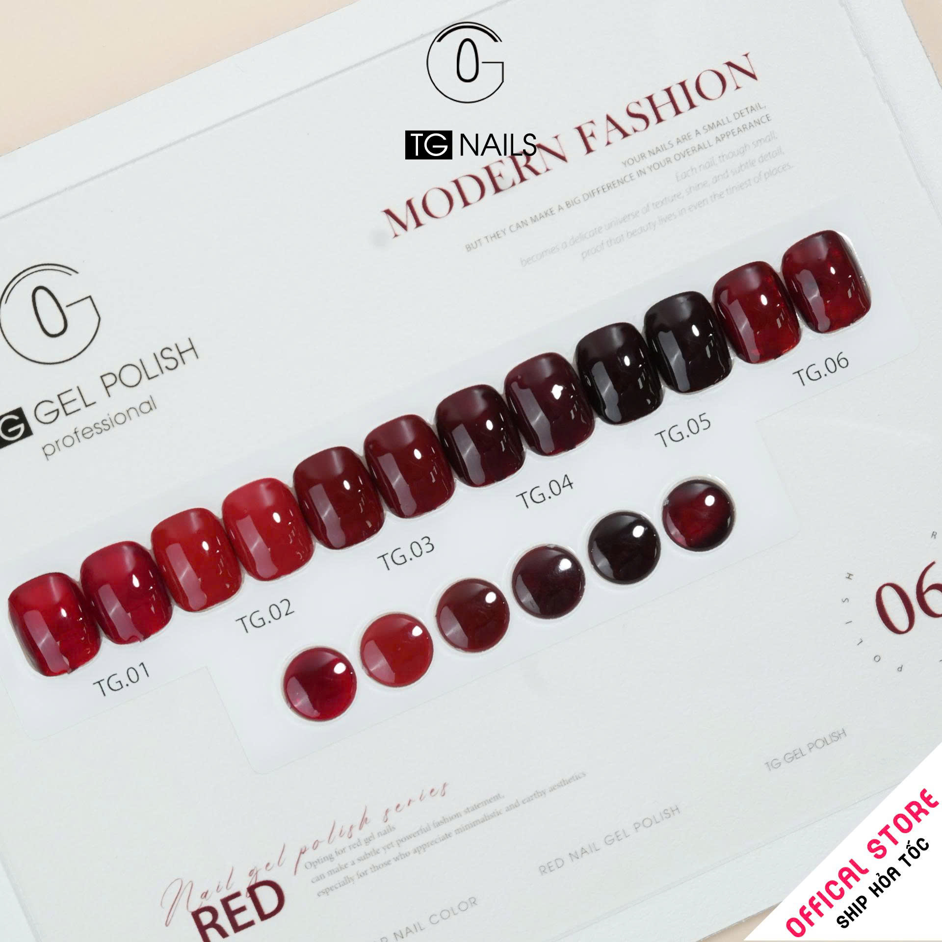 ComBo 6 màu Đỏ TG Nails kèm bảng màu_thumbnail_2