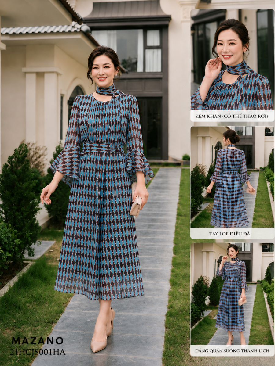 Bộ Áo liền Quần Jumpsuit vải voan in họa tiết cách điệu_thumbnail_1