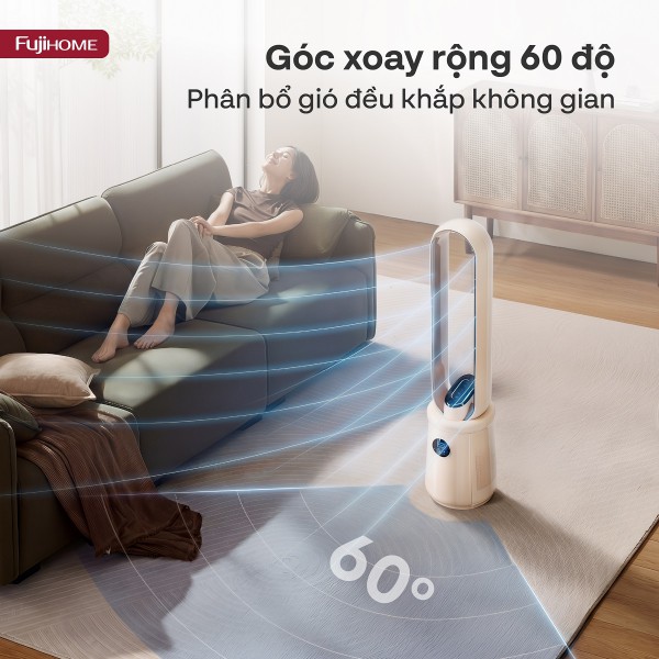 Quạt không cánh thông minh, ra lệnh giọng nói, tích hợp lọc không khí cao cấp Fujihome Luxury BF15-HEPA-VOICE (Màu trắng)_thumbnail_7