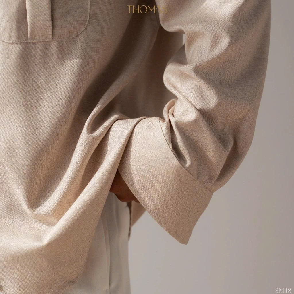 Áo Sơ Mi Dài Tay Marco Cổ cuba Vải Bạch Đàn Form relaxed_thumbnail_9