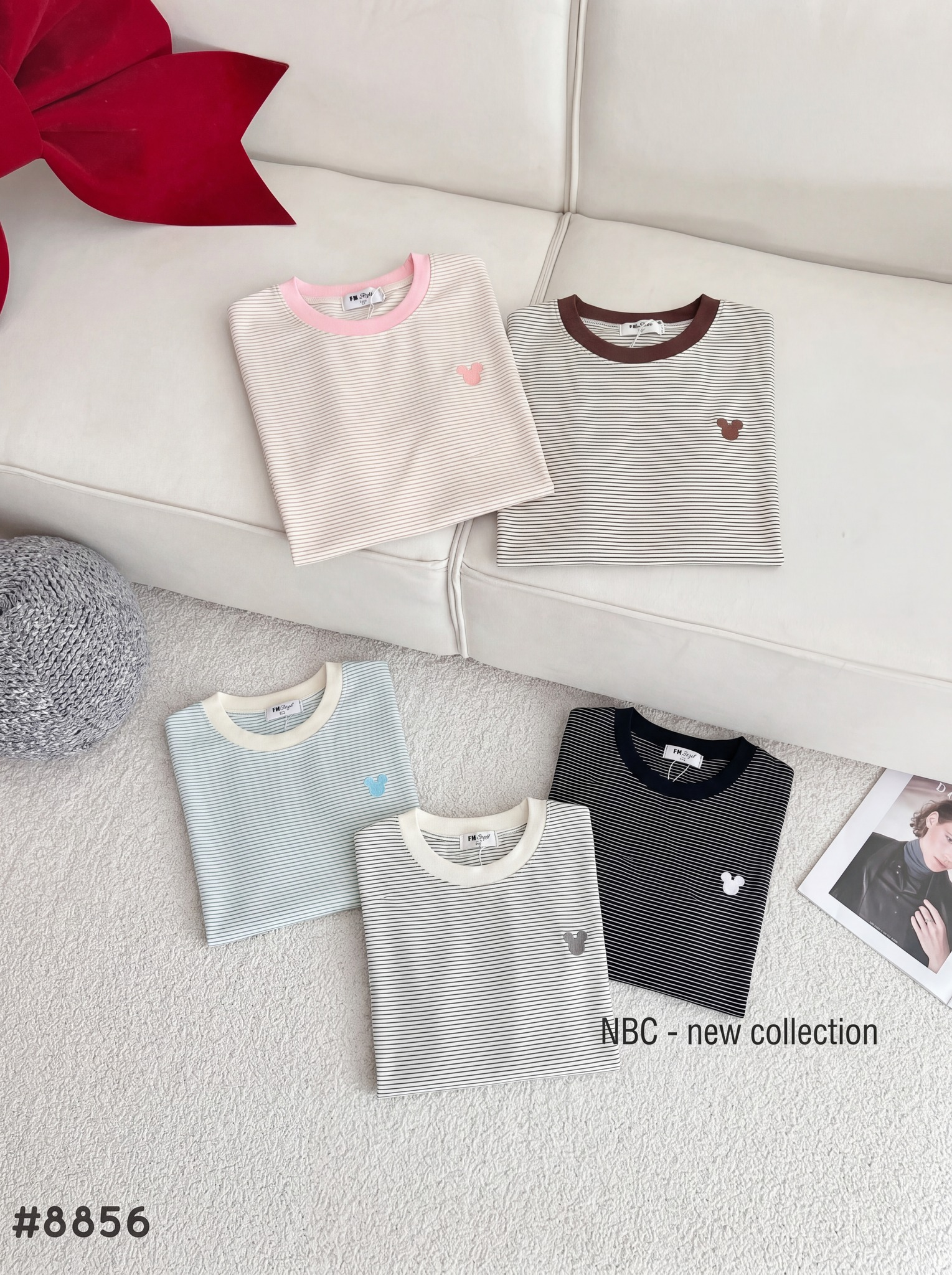 Áo Thun Nữ Korea sọc thêu đầu chuột NT.2600044 (C) (9990)_thumbnail_2