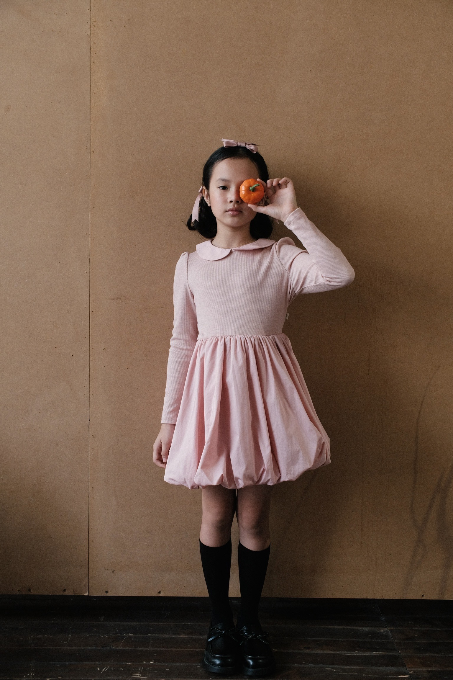 Long Sleeve Pumpkin Dress (Váy Bí Dài Tay Cổ Sen)