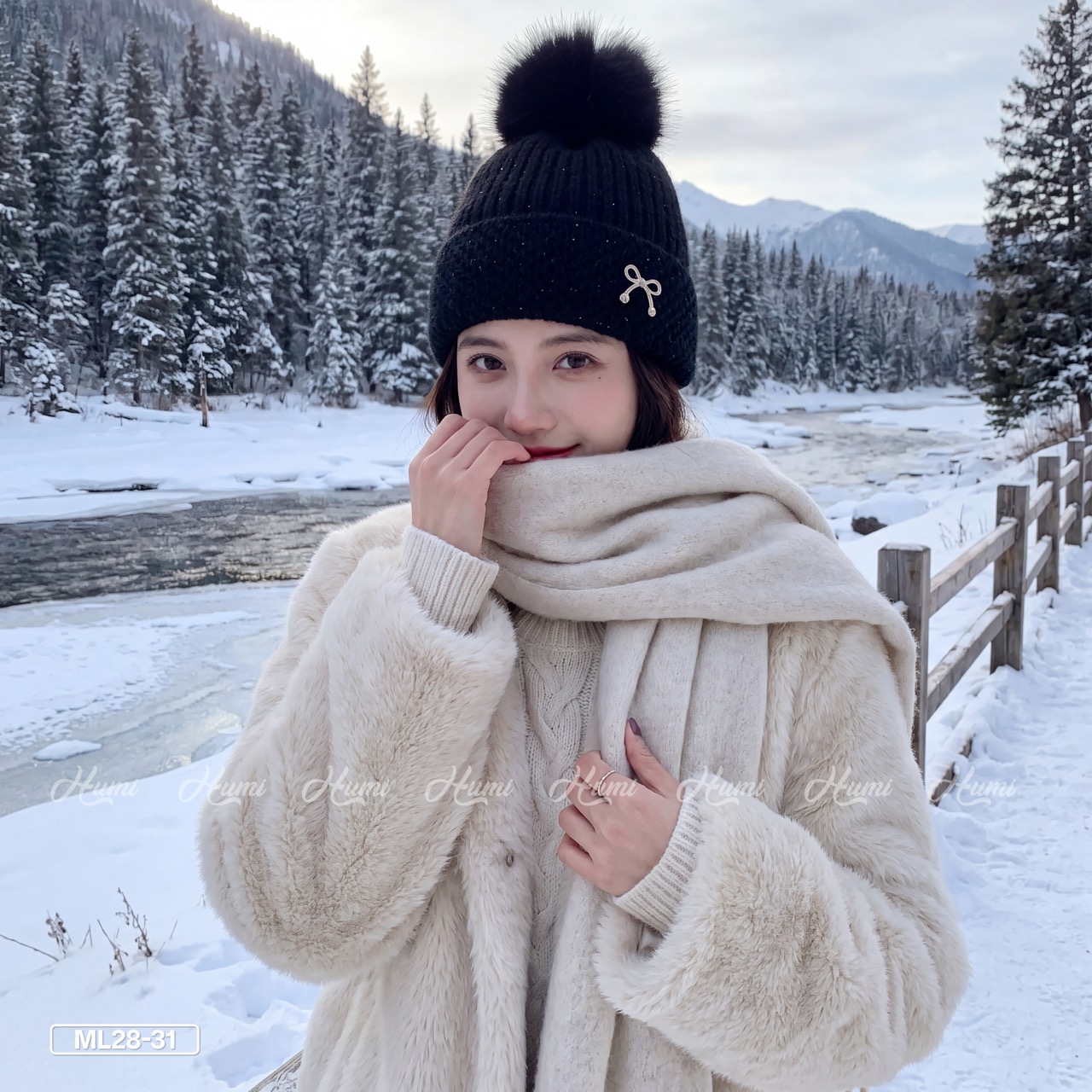 MŨ LEN NỮ ĐÍNH NƠ (ML28-31 ĐEN)_thumbnail_2