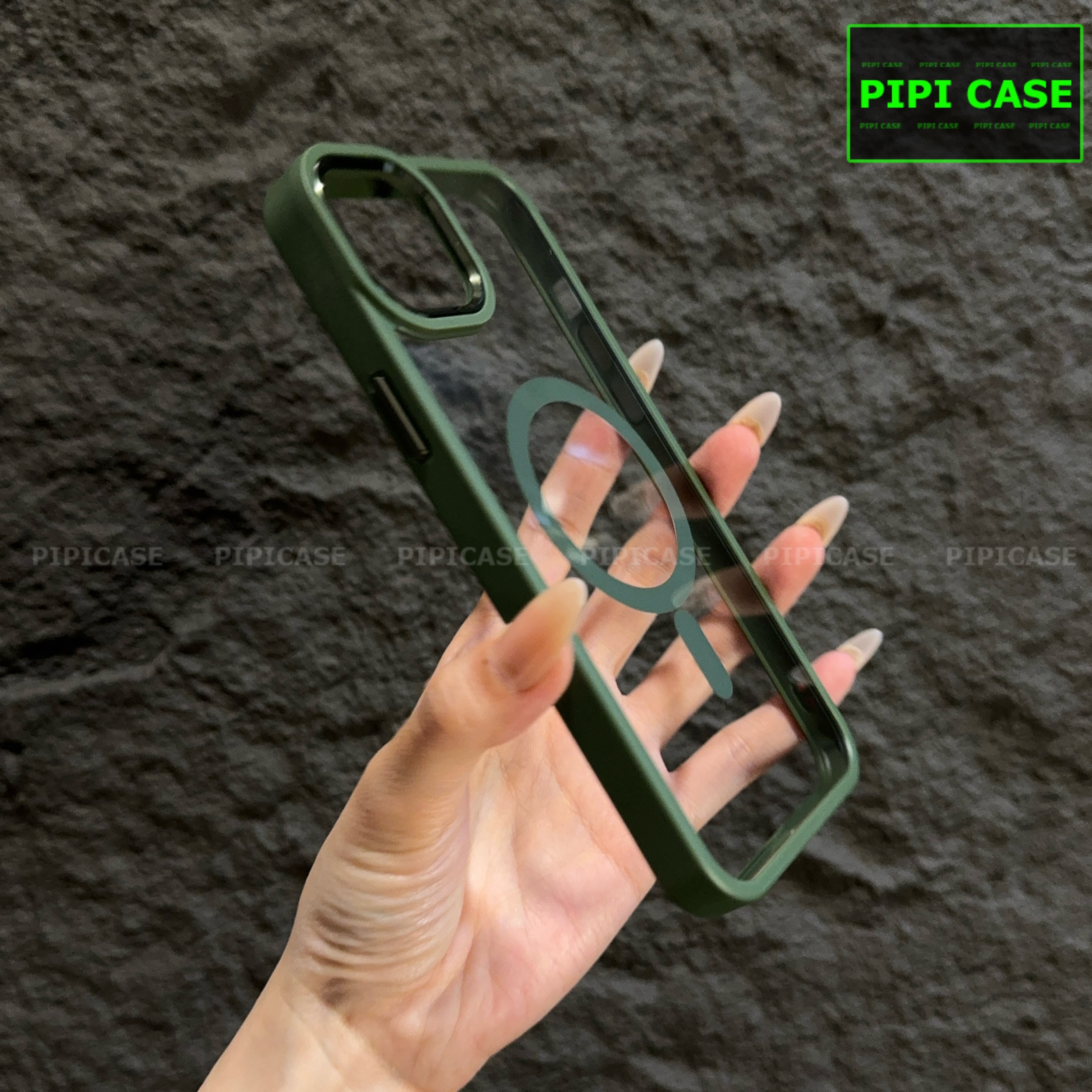 Ốp Lưng iPhone 14 Plus - Delvin - Xanh Rêu