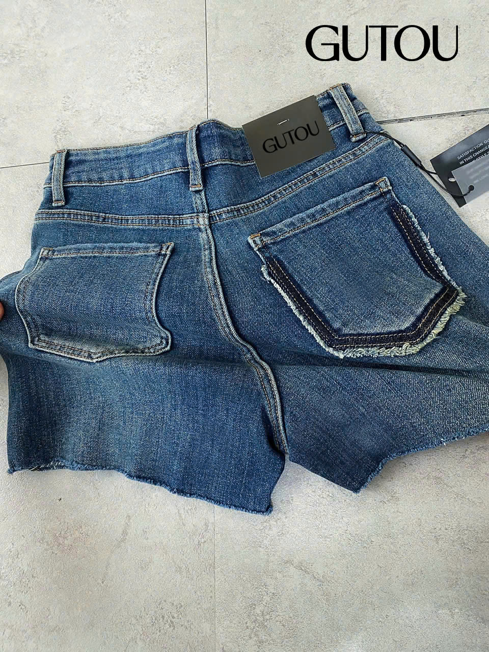 [ GUTOU ] Quần Short Jean Viền Túi Hibri Light_thumbnail_5