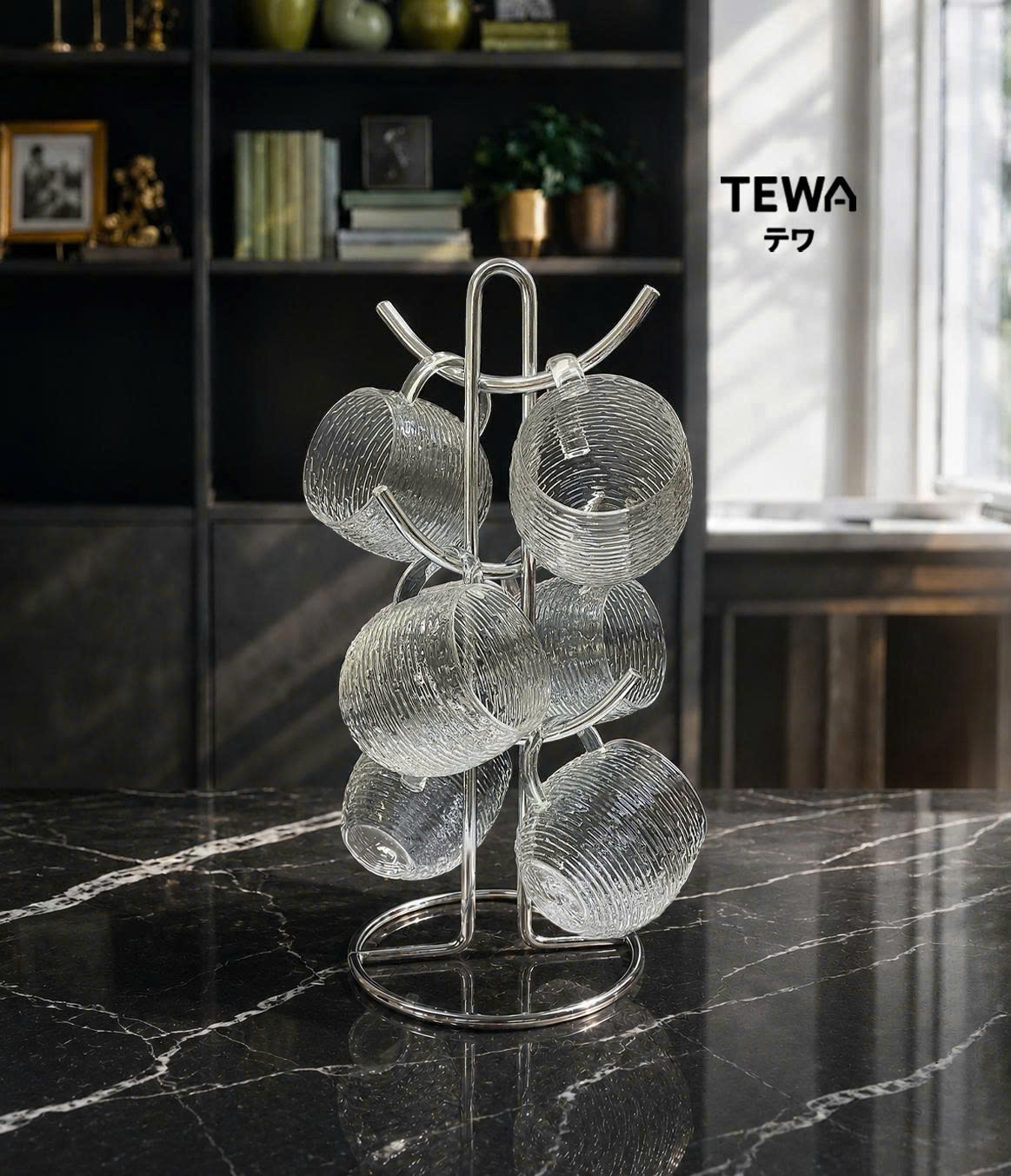 Giá treo cốc 6 móc 39 x 17cm, TEWA