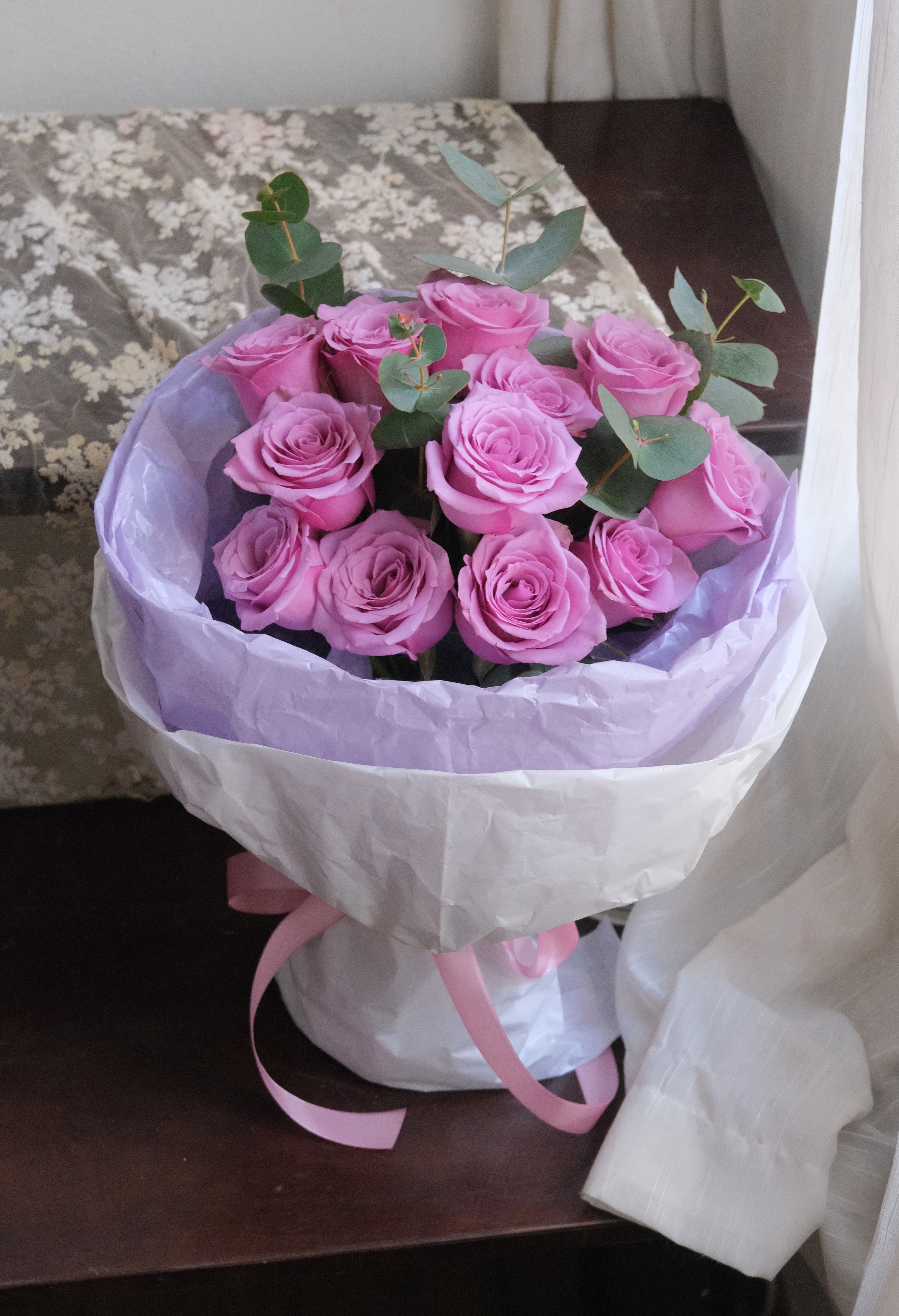 Set hồng tím mix lá - Size S