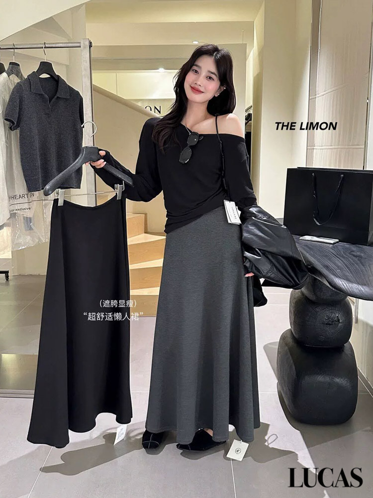 Chân váy dáng xòe dài thun basic_thumbnail_2
