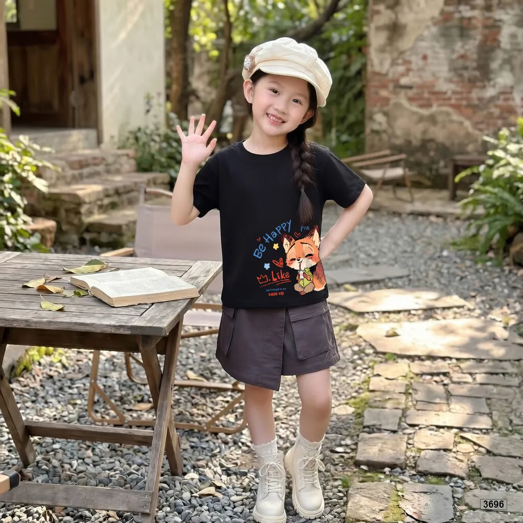 Áo thun bé trai bé gái form rộng hoạt hình Cáo Kado 3696_thumbnail_3