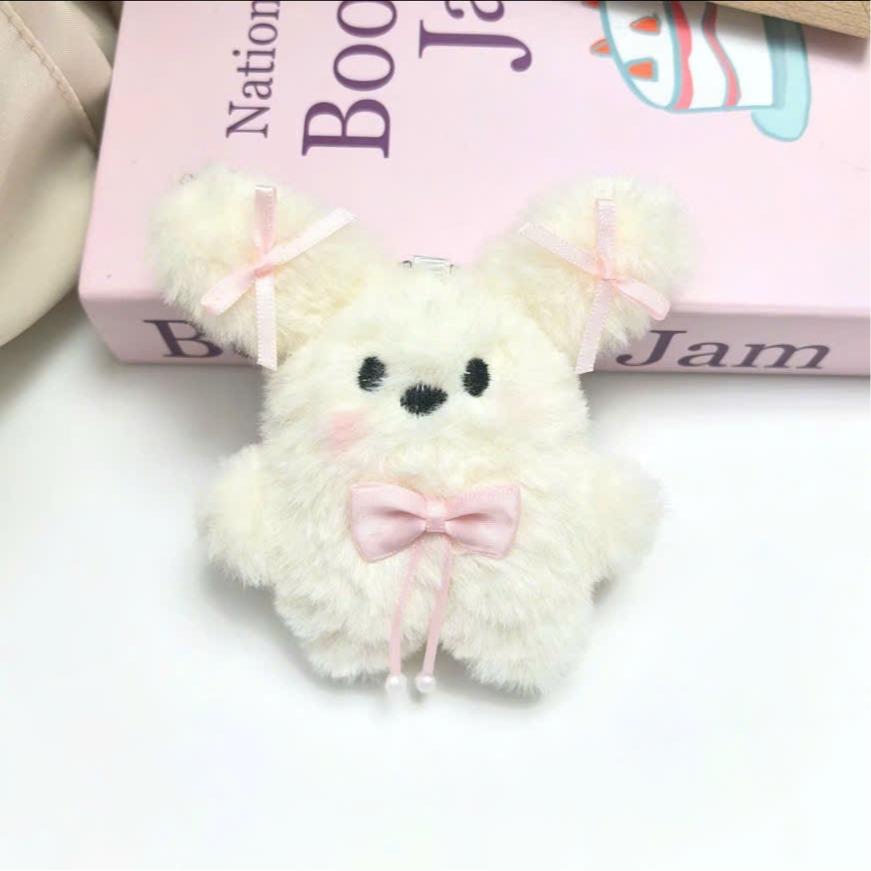 Móc Khoá Bông Gấu Bông Mini Dễ Thương Kèm Nơ & Phụ Kiện Trang Trí PK026