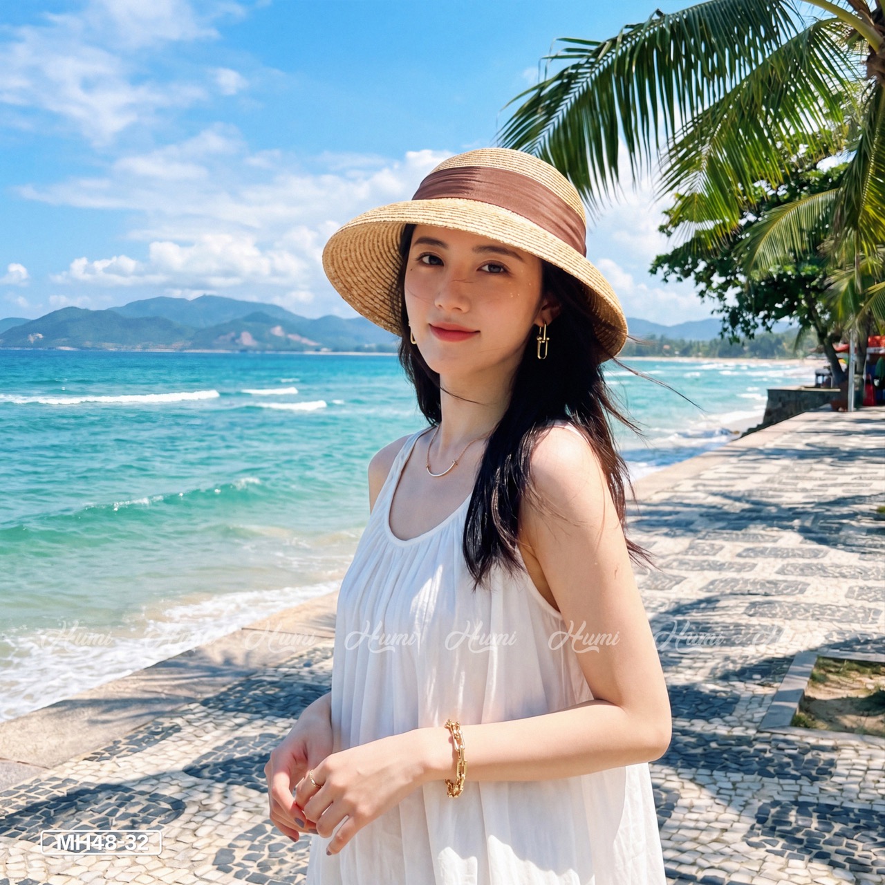 MŨ RƠM VÀNH CONG KIỂU PHÁP (MH48-31 ĐAI NÂU)