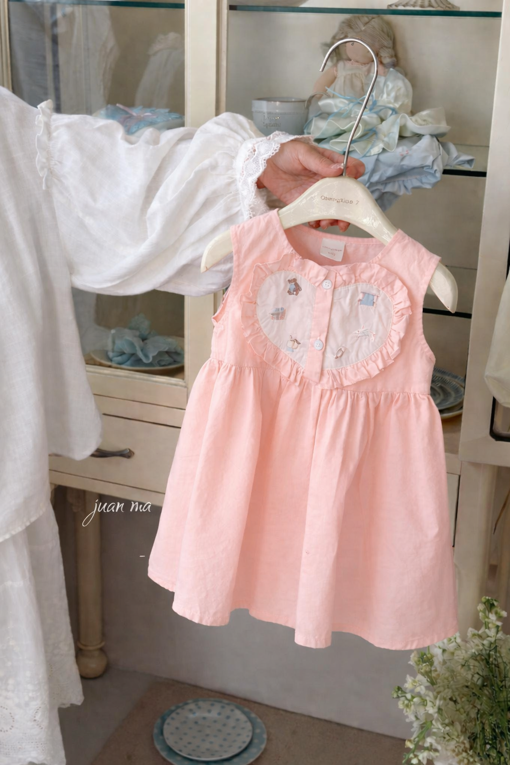 CX125 - Váy thô sát nách bèo trái tim trước ngực màu hồng hãng CX7