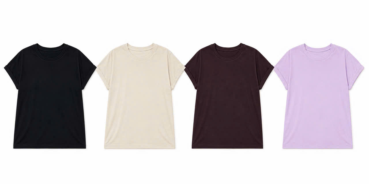 E699 ÁO PHÔNG TRƠN GẬP GẤU TAY MORE COMFY 4 MÀU - về thêm