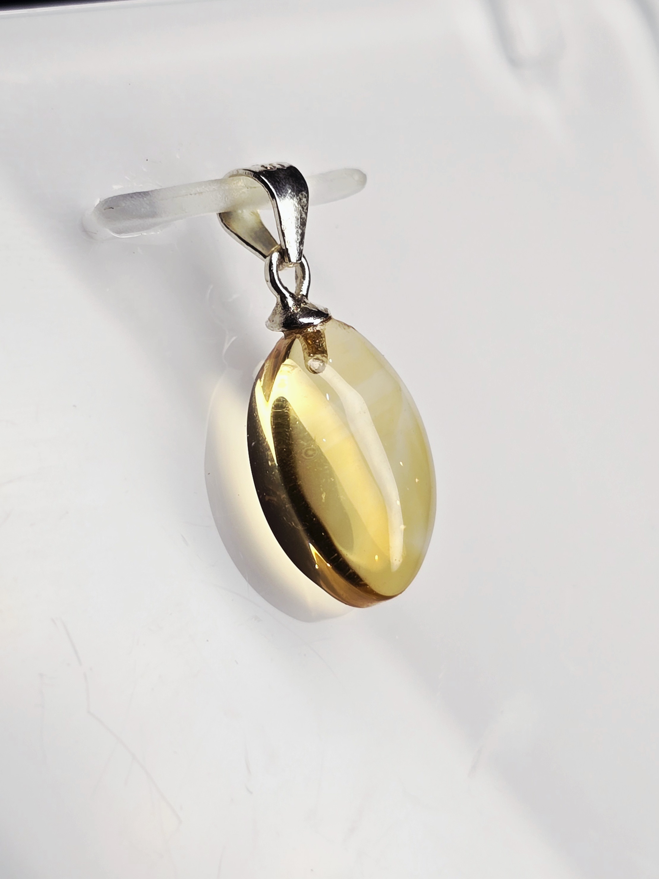 Mặt Vòng Cổ Thạch Anh Vàng Citrine Tự Nhiên Dáng Giọt Nước Khấu Bạc S925 (KHÔNG KÈM DÂY)