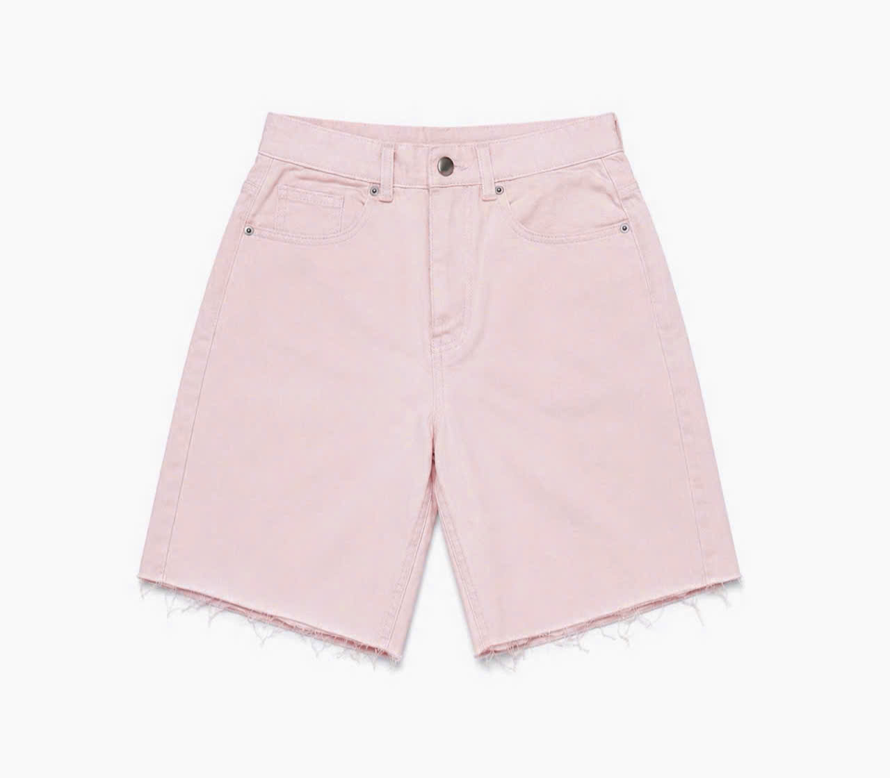 E742 SHORT JEAN HỒNG NHẠT CẮT GẤU