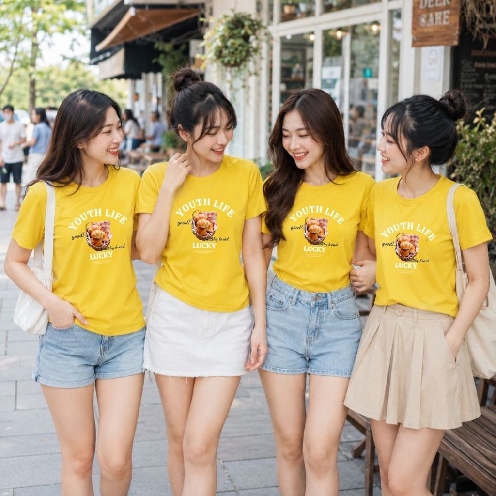 [Form Rộng] Áo phông đồng phục hội, nhóm du lịch hình giỏ bánh mì, chữ 
