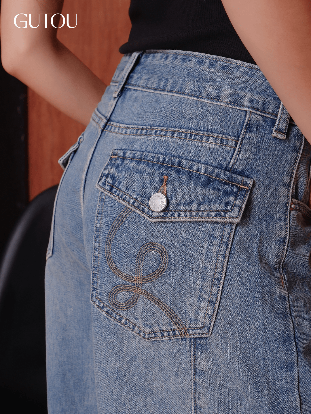 [ GUTOU ] Quần Jean Baggy Túi Thêu Kylie_thumbnail_3
