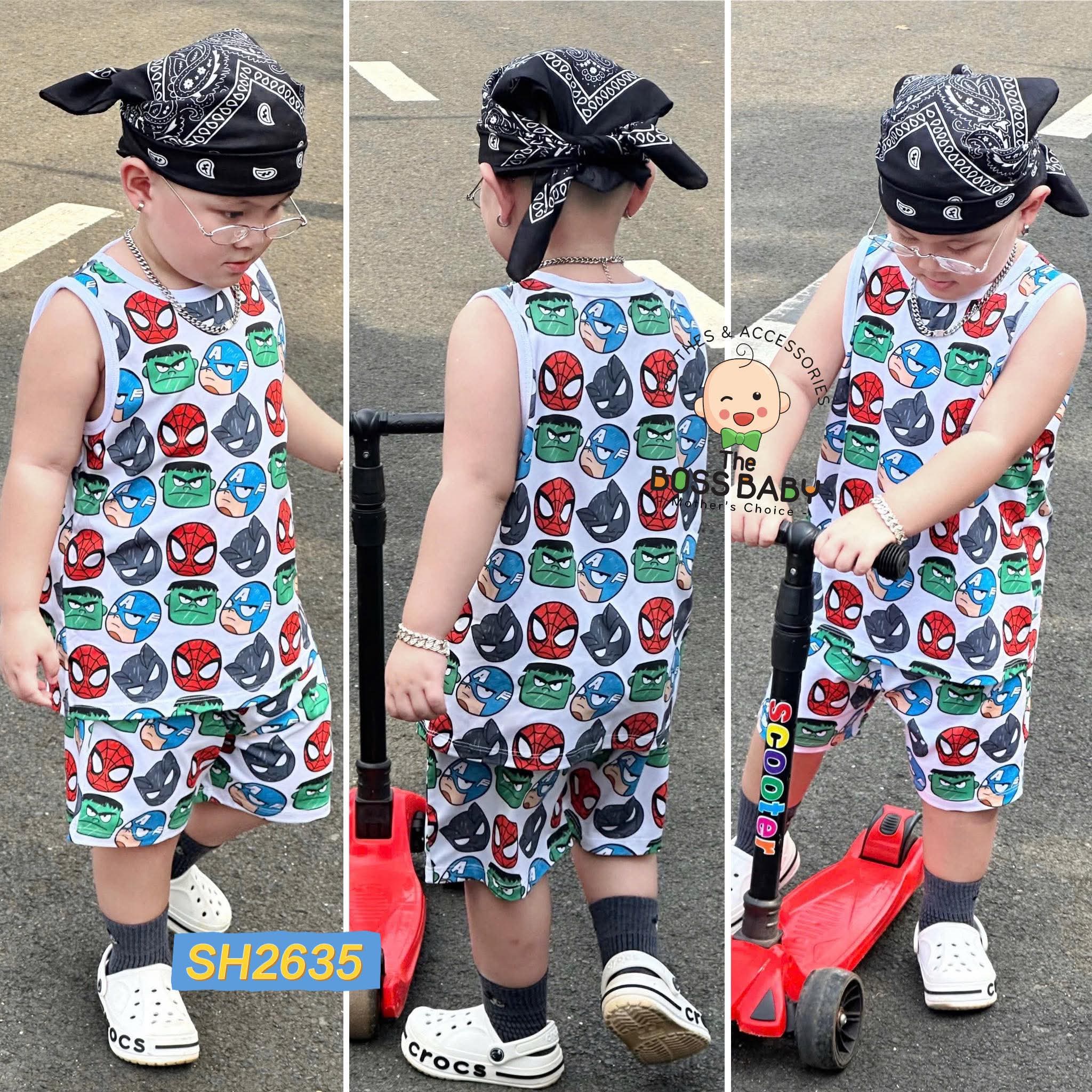 Set bộ cotton sát nách siêu anh hùng