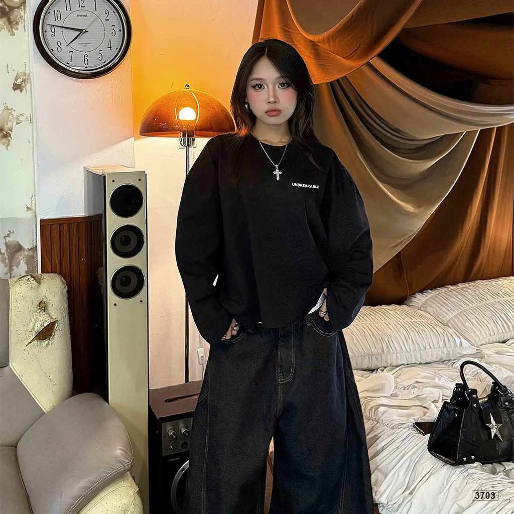 Áo thun tay dài nam nữ form boxy thiết kế đường phố Miucho 3703_thumbnail_6