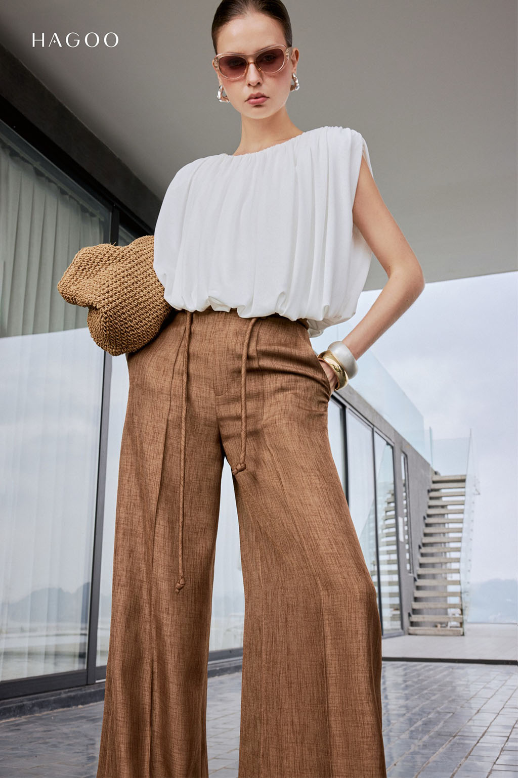 Áo rút nhún cotton HAGOO