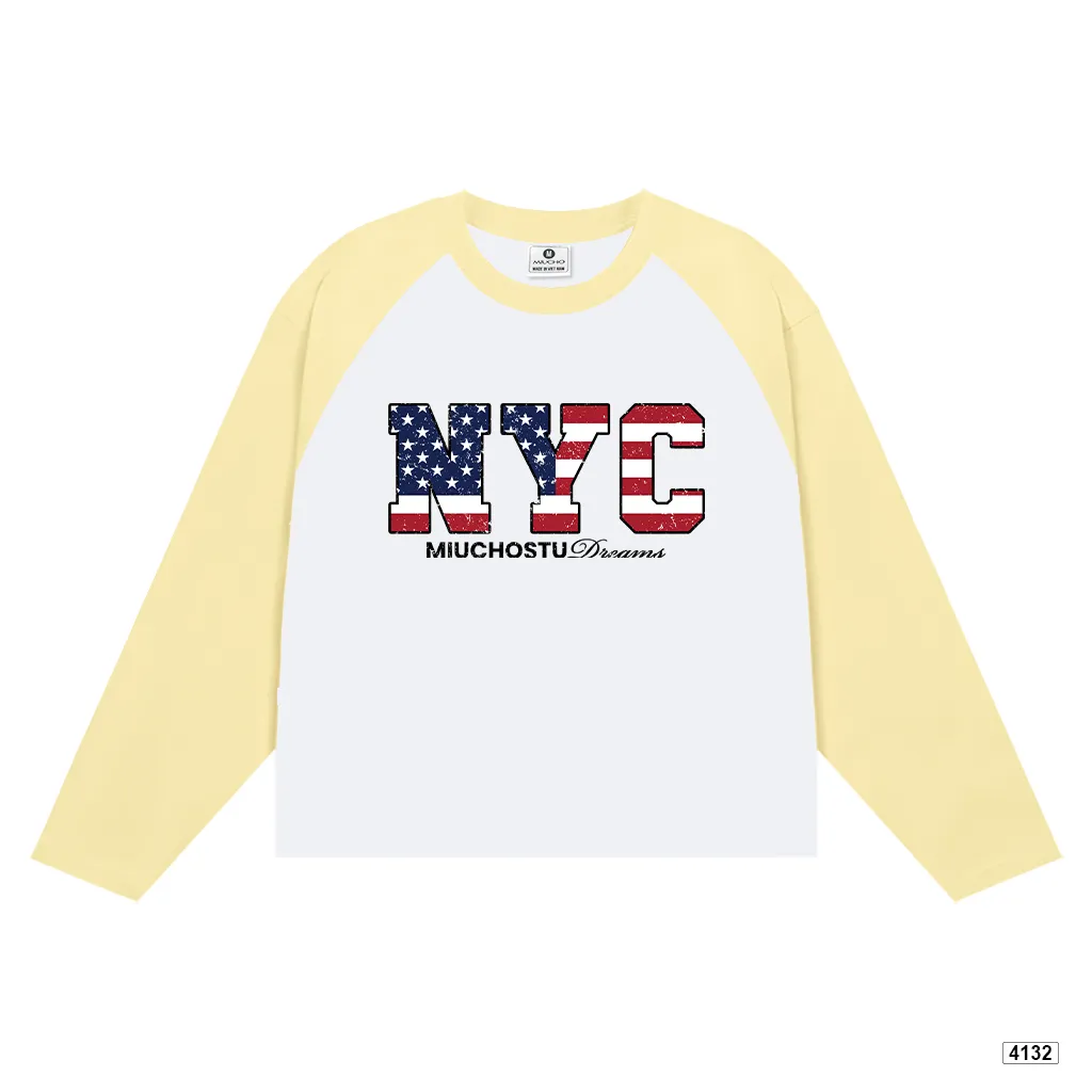 Áo thun boxy tay dài phối raglan street style Miucho 4132_thumbnail_9