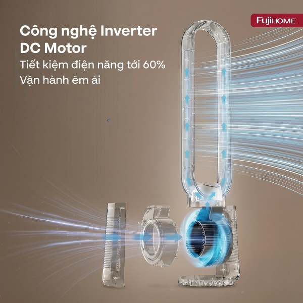 Quạt không cánh thông minh, ra lệnh giọng nói, tích hợp lọc không khí cao cấp Fujihome Luxury BF15-HEPA-VOICE (Màu trắng)_thumbnail_2