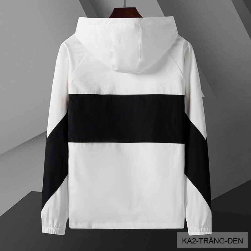 KA2 - Áo khoác nam phối màu thời trang, liền mũ, chống gió, phù hợp xuân thu_thumbnail_6