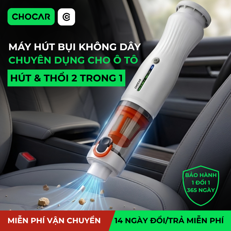 Máy Hút Bụi Ô Tô Không Dây Mini Cầm Tay 12000PA