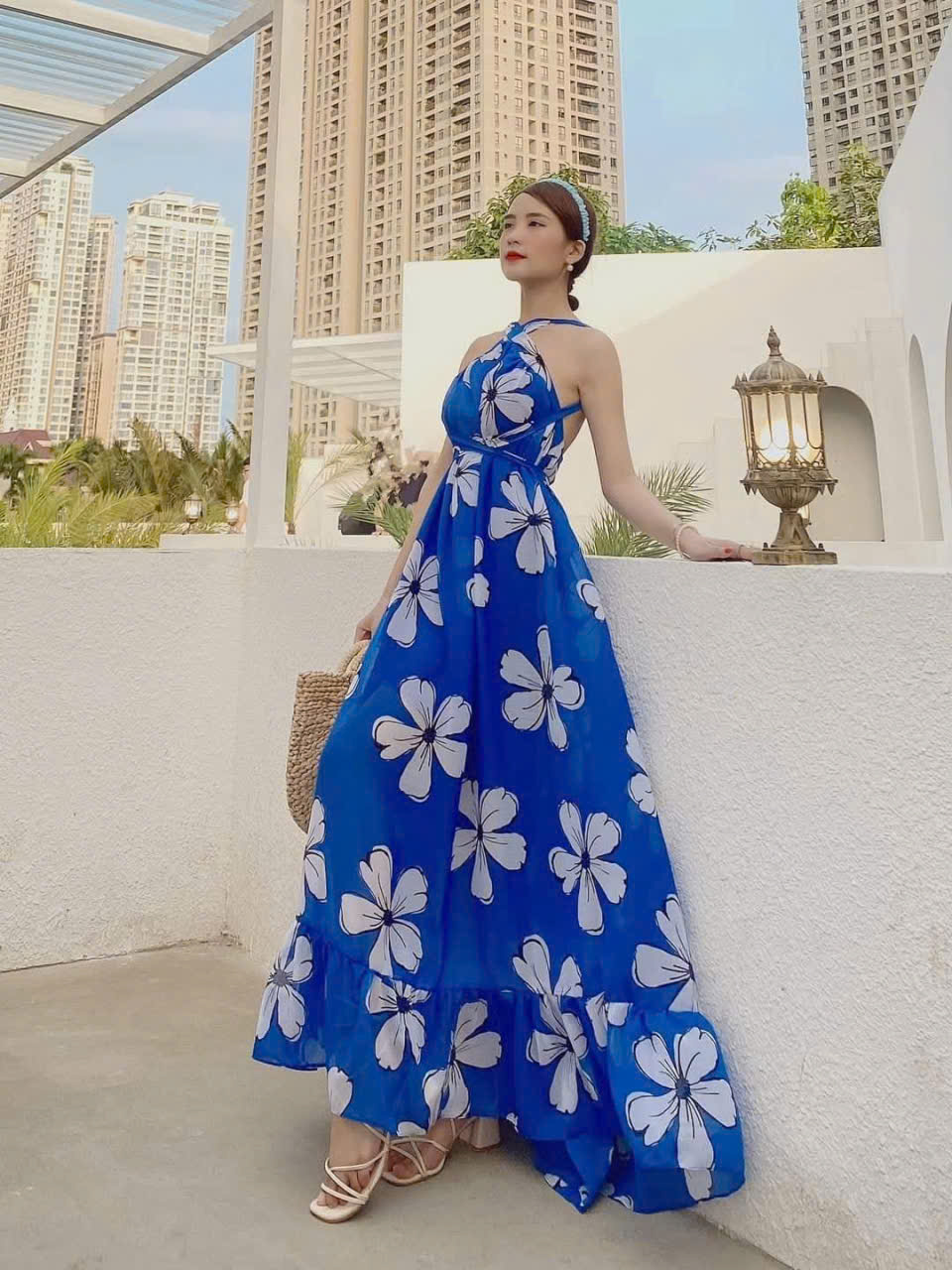 Blue Floral Maxi Dress