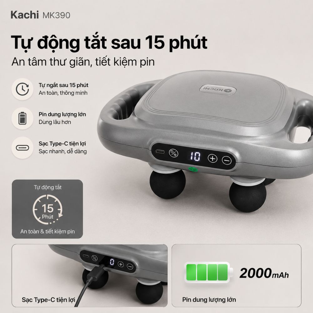 Máy Massage 6 Đầu Rung Kachi MK390 Chạy Pin - Giải Pháp Thư Giãn Tối Ưu Cho Cơ Thể_thumbnail_8