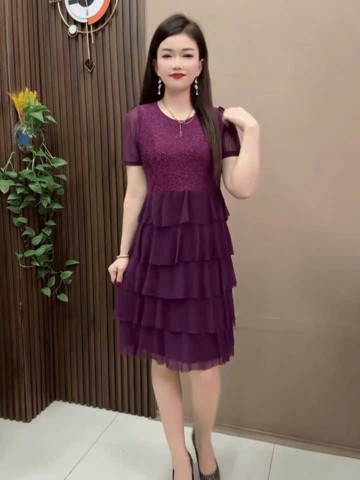 18490-Đầm suông tay ngắn phối tầng cách điệu ( thun, voan)_thumbnail_1