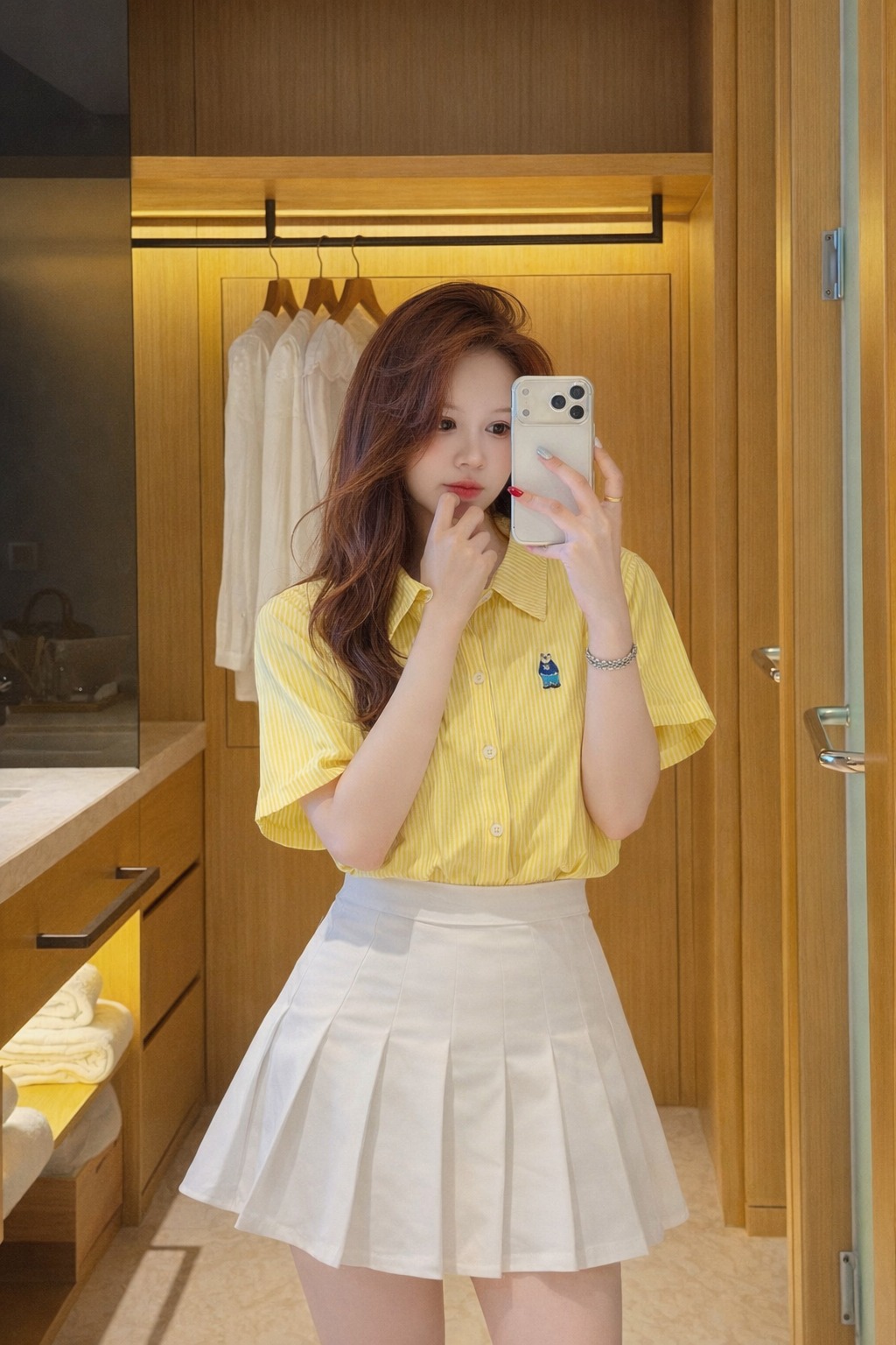 Áo Sơ Mi Nữ Kiểu TN kẻ thêu gấu LUH (C) (0687)_thumbnail_3