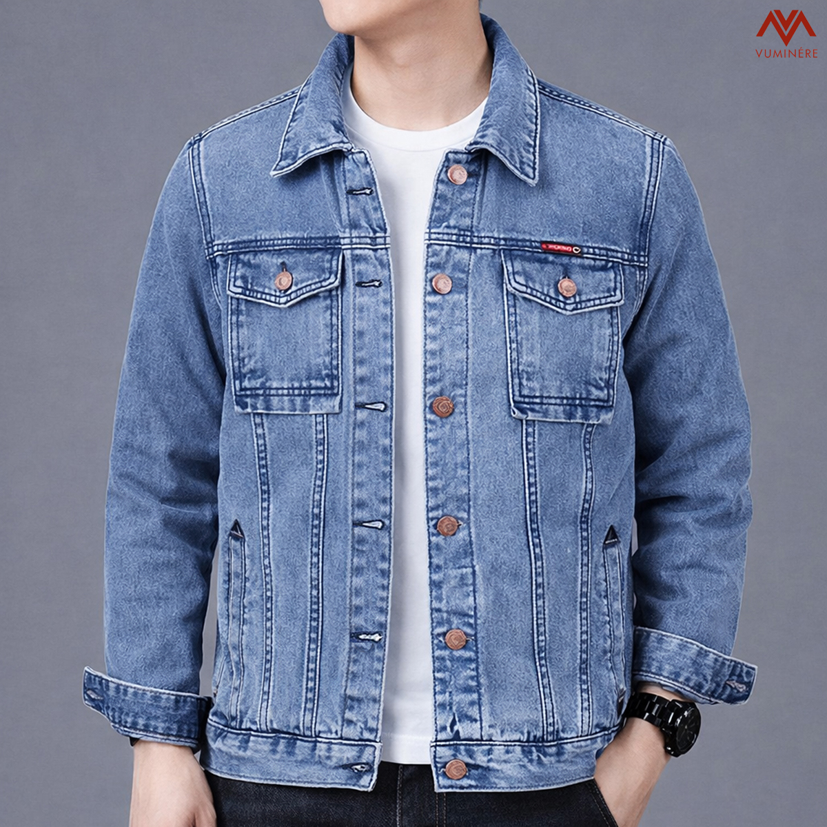 Áo khoác lót lông Jacket Jeans nam ( AV1 )