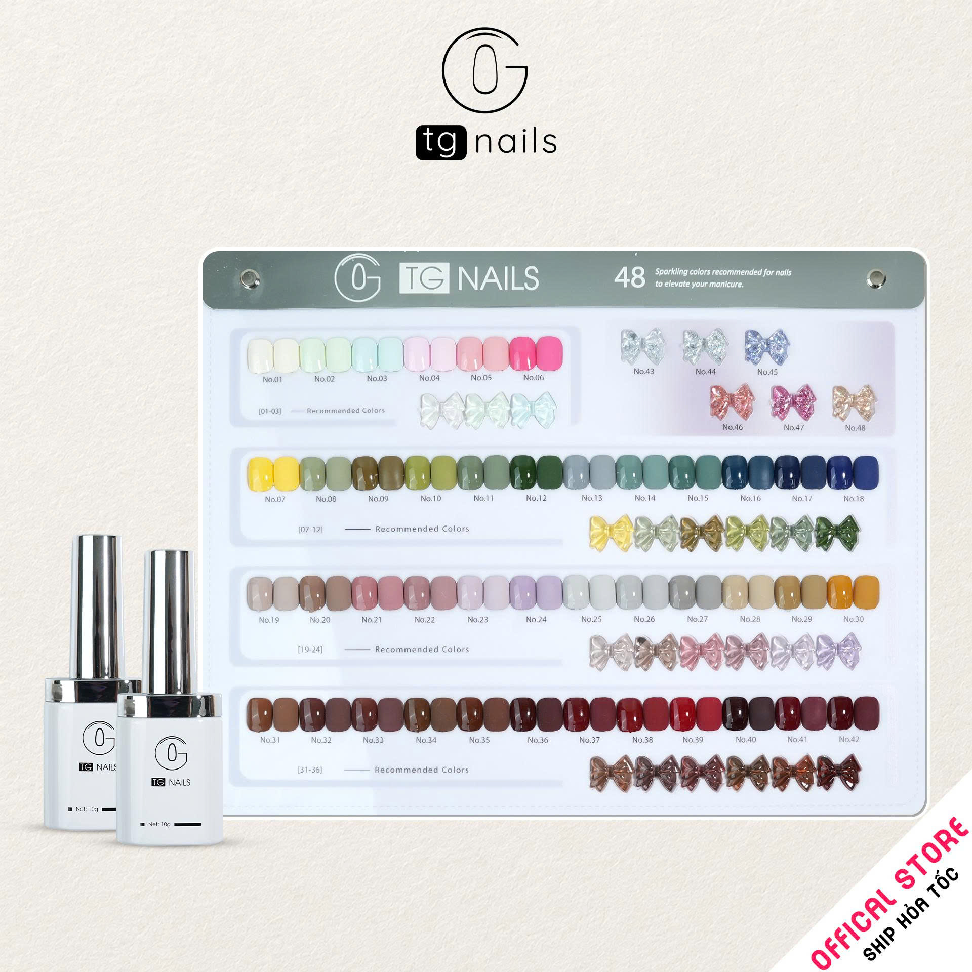 ComBo 48 màu TG Nails kèm bảng màu
