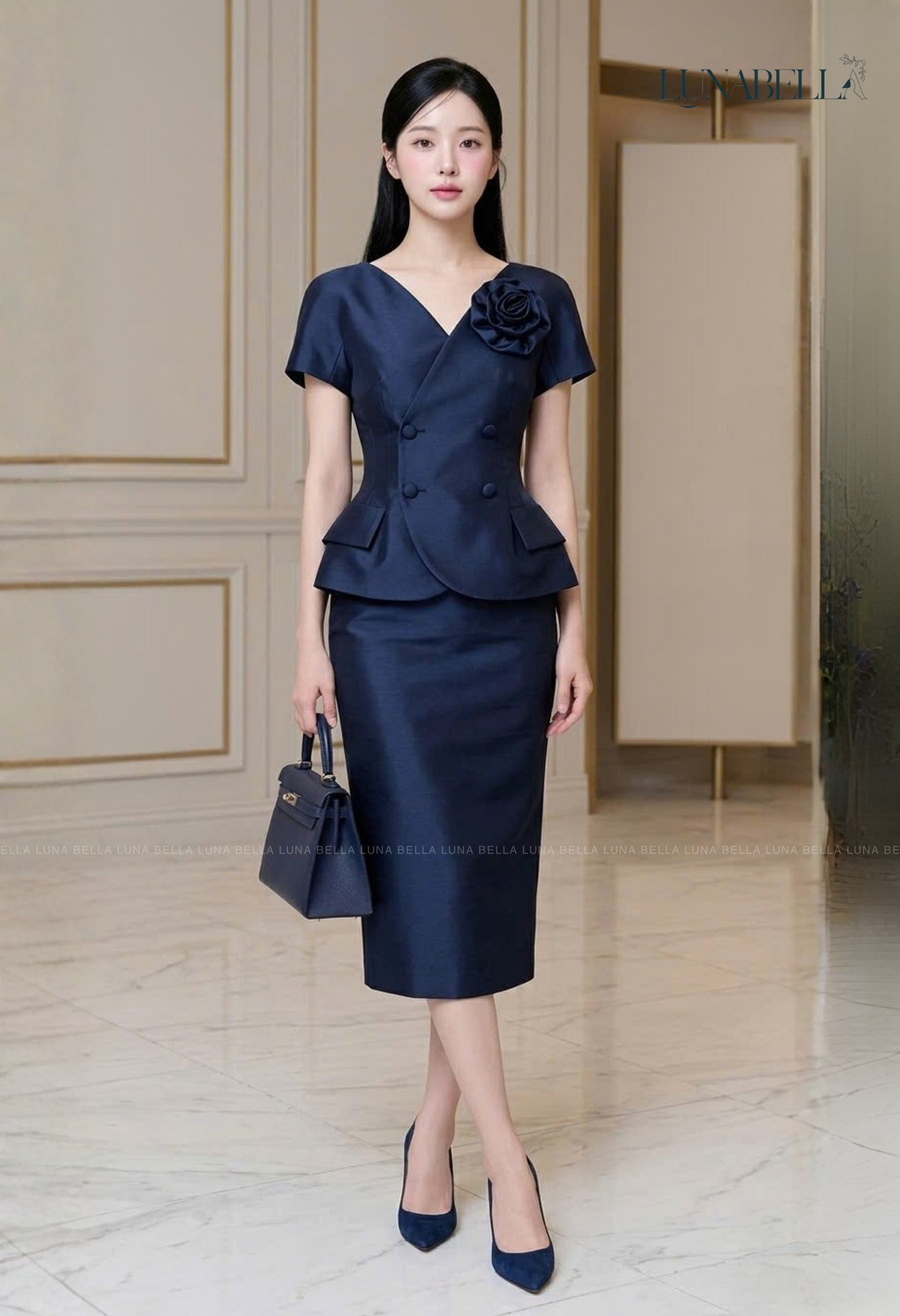 Chân đầm bút chì LUNARIS màu XANH