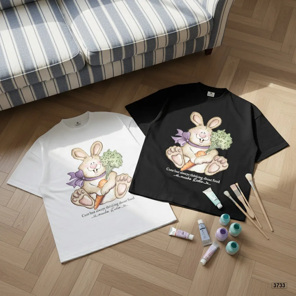 Áo thun nữ form boxy chất thoáng mát mùa hè hoạt hình thỏ Miucho 3733_thumbnail_6