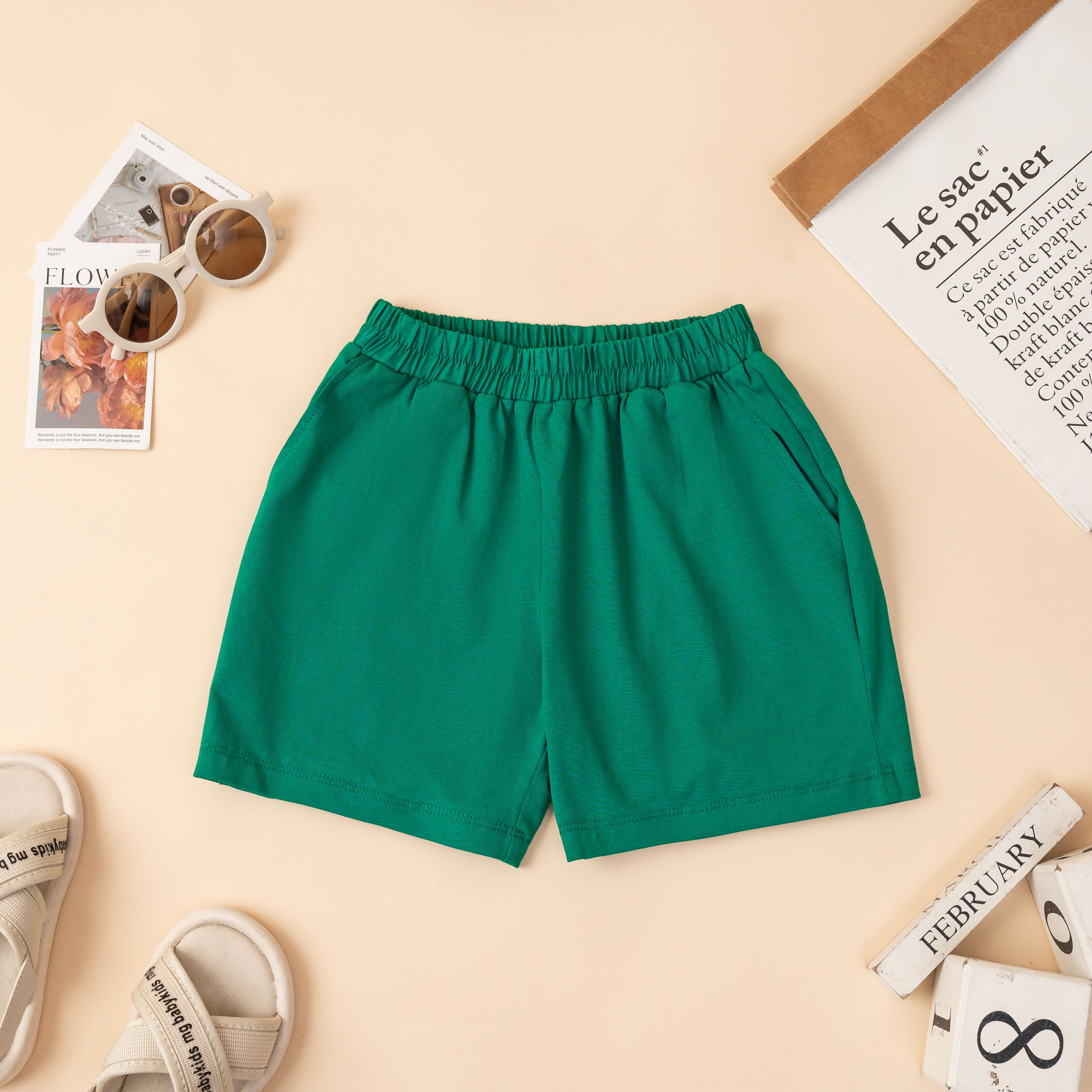 Quần đùi cho bé gái và bé trai chất cotton - Quần đùi cho bé cân nặng từ 15-40kg Loza Kids QT7003