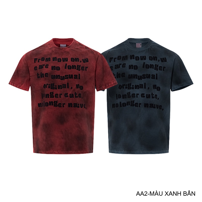AA2 - Áo thun nam cổ tròn tay ngắn phong cách retro streetwear, chất cotton mềm, dáng rộng, màu Xanh Bẩn & Đỏ Bẩn_thumbnail_31