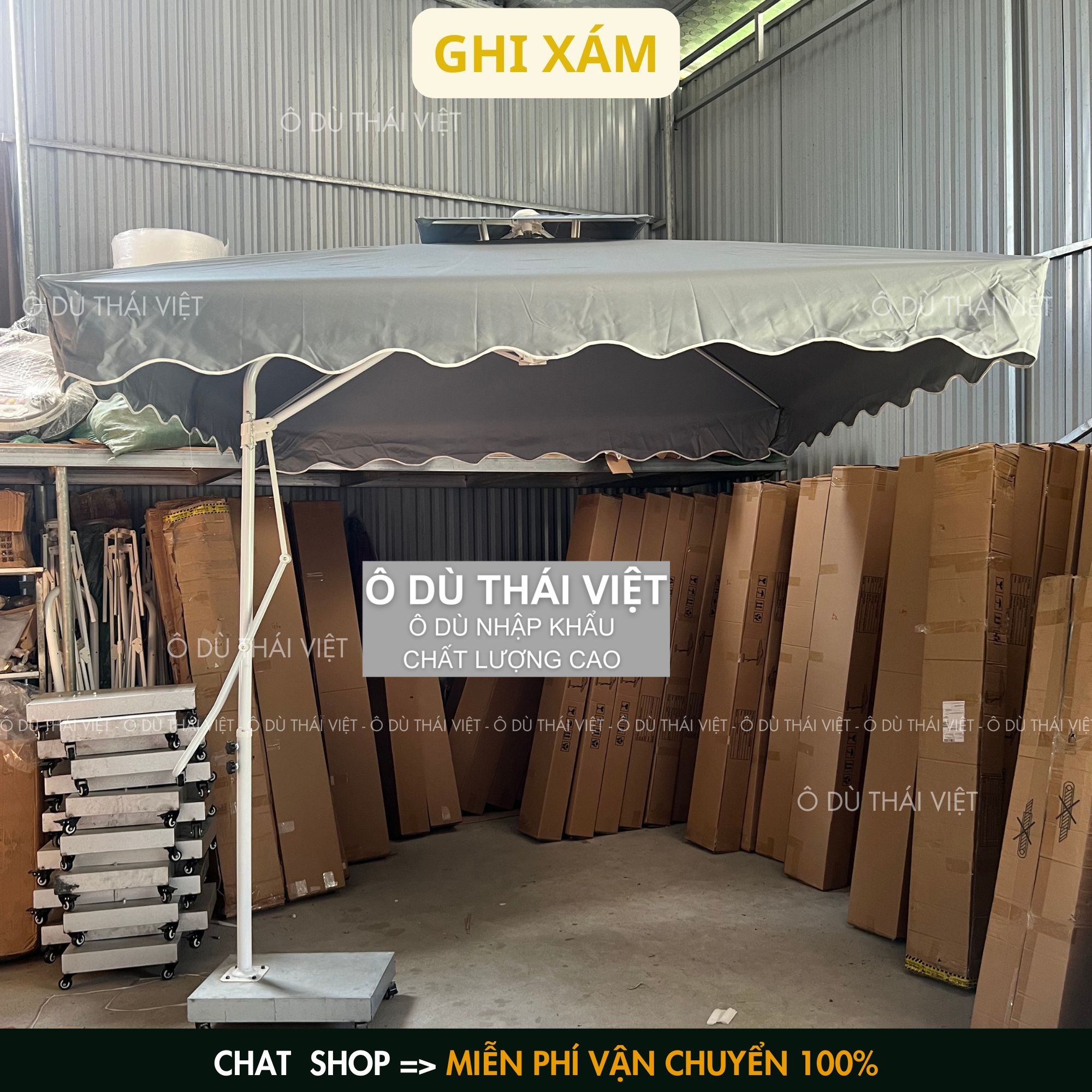 Dù che lệch tâm vuông ngoài trời rộng 2,5x2,5m HÀNG NHẬP KHẨU CAO CẤP vải dù polyester chống thấm tuyệt đối_thumbnail_18