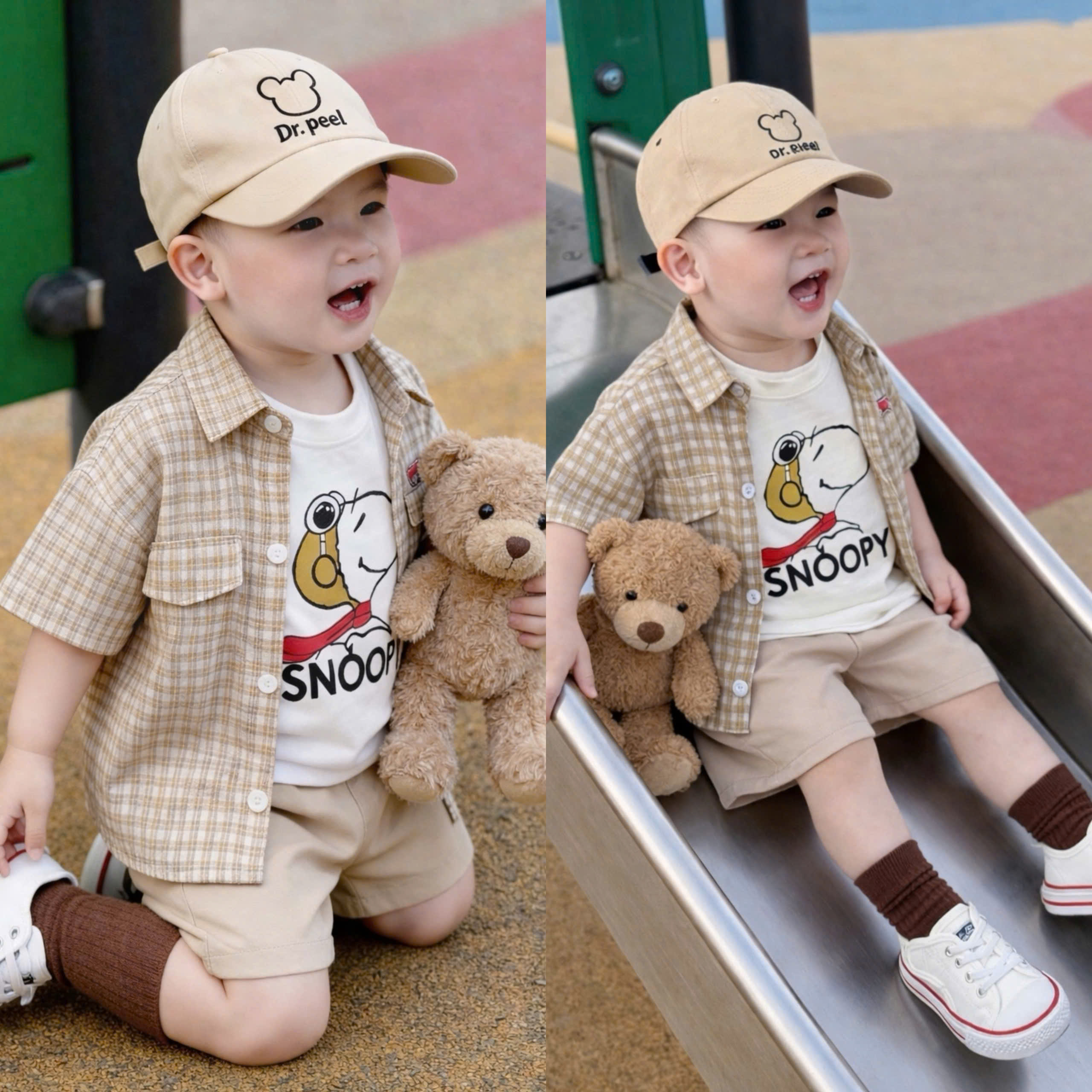 N91 SET 4 CT CỘC NÂU SNOOPY KÈM MŨ- A111.116