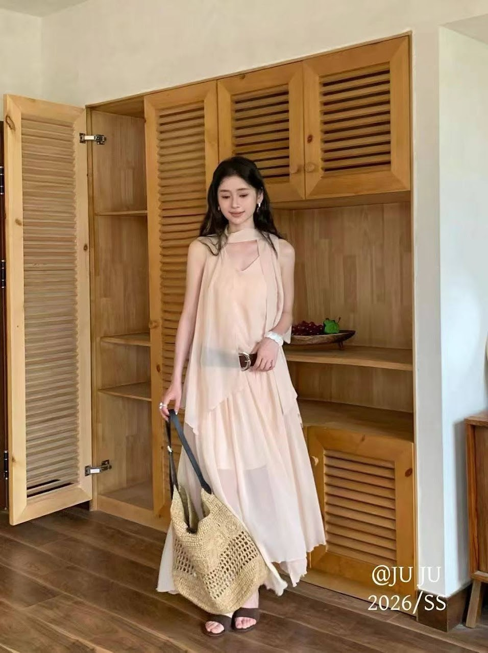 Lucas - Set váy zile voan dáng dài 2 lớp + belt da JUJU_thumbnail_1